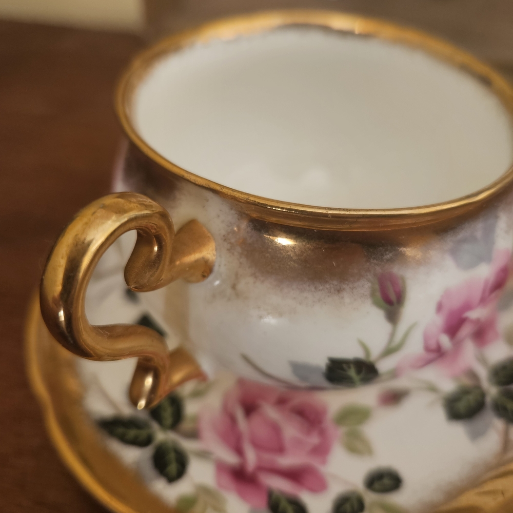 Antique Taylor & Kent Bone China Teacup and Saucer Set - Picture 3 of 5